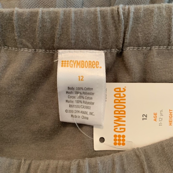 Gymboree Gray Cotton Ruffle/ Tuille Trim Skirt Size 12 - Picture 5 of 5